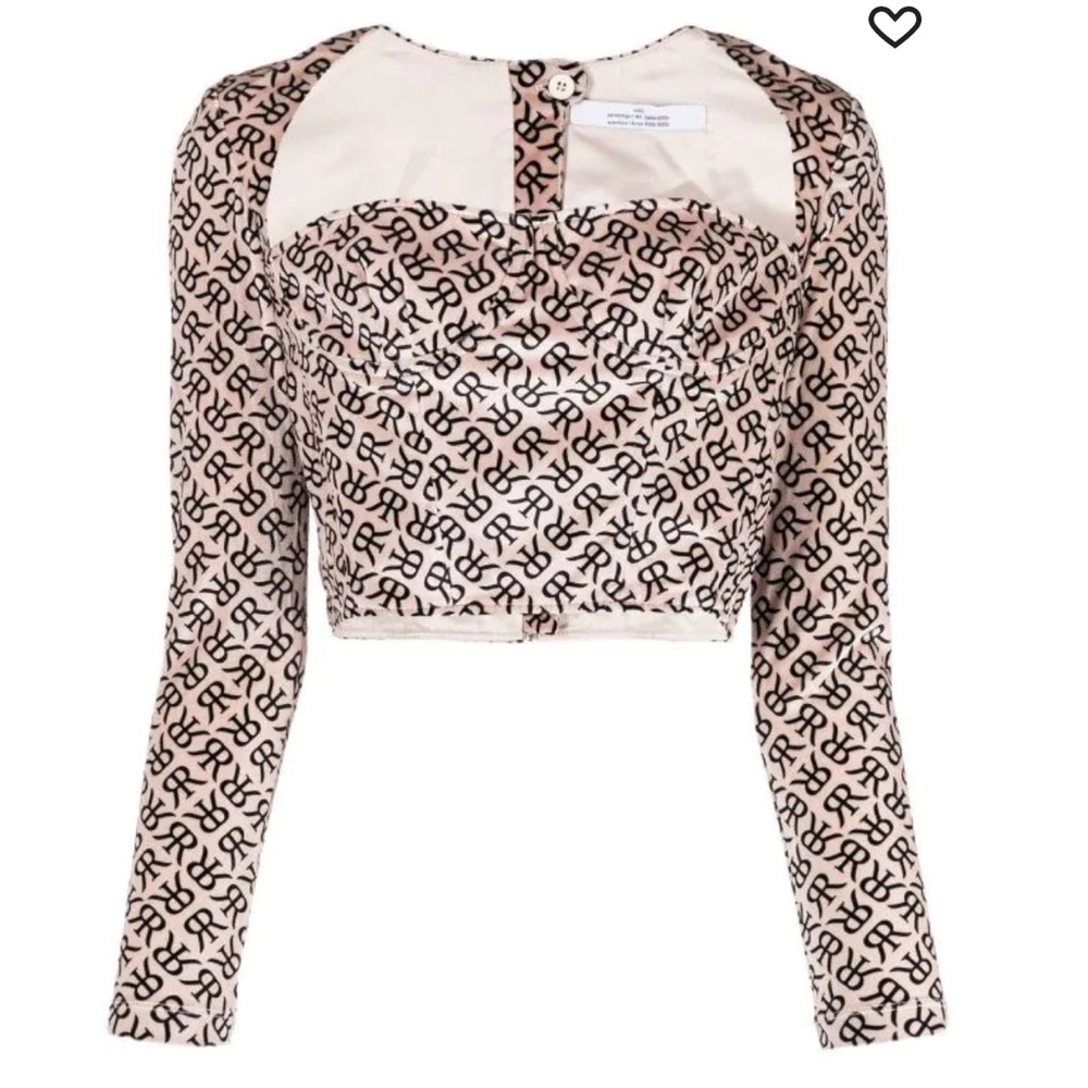 NWT ROKH monogram-print bustier corset top